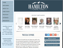 Tablet Screenshot of hamiltonfuneralhomes.net